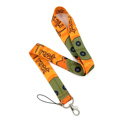 Halloween Trick R Treat Art Cartoon Anime Fashion Lanyards Bus ID Name Work Card Holder Accessories Decorations Kids Gifts