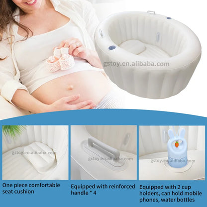 White Inflation Baby Water Birth Tub EN71 PVC Inflatable Birthing Pool Set at Home for Moms with Liner Electric Pump Storage Bag