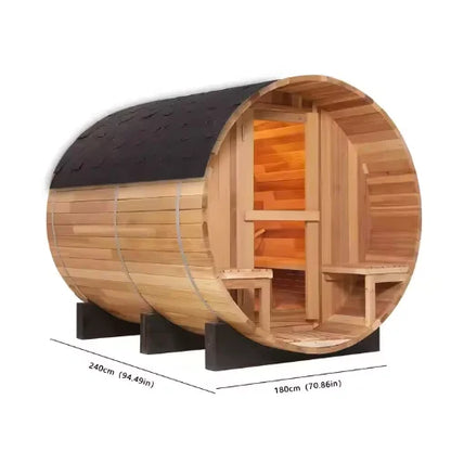US Stock Spliced Red Cedar 4-6 Persons Outdoor Barrel Traditional Sauna Room Wood Sauna 6000W ETL Stove