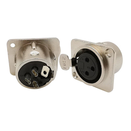 5/10Pcs 3Pin Metal XLR Socket Male Female Panel Mount Chassis Socket Audio Microphone Jack Plug Connector