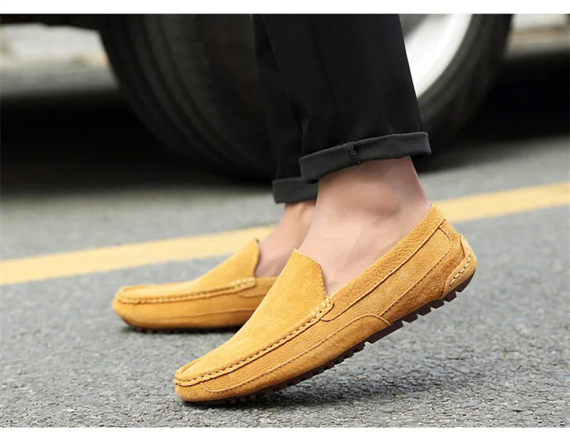 Suede Leather Man Loafers Luxury 2021 Casual Shoes For Men Boat Shoes Handmade Men Slipon Driving Shoes Male Moccasins Zapatos99