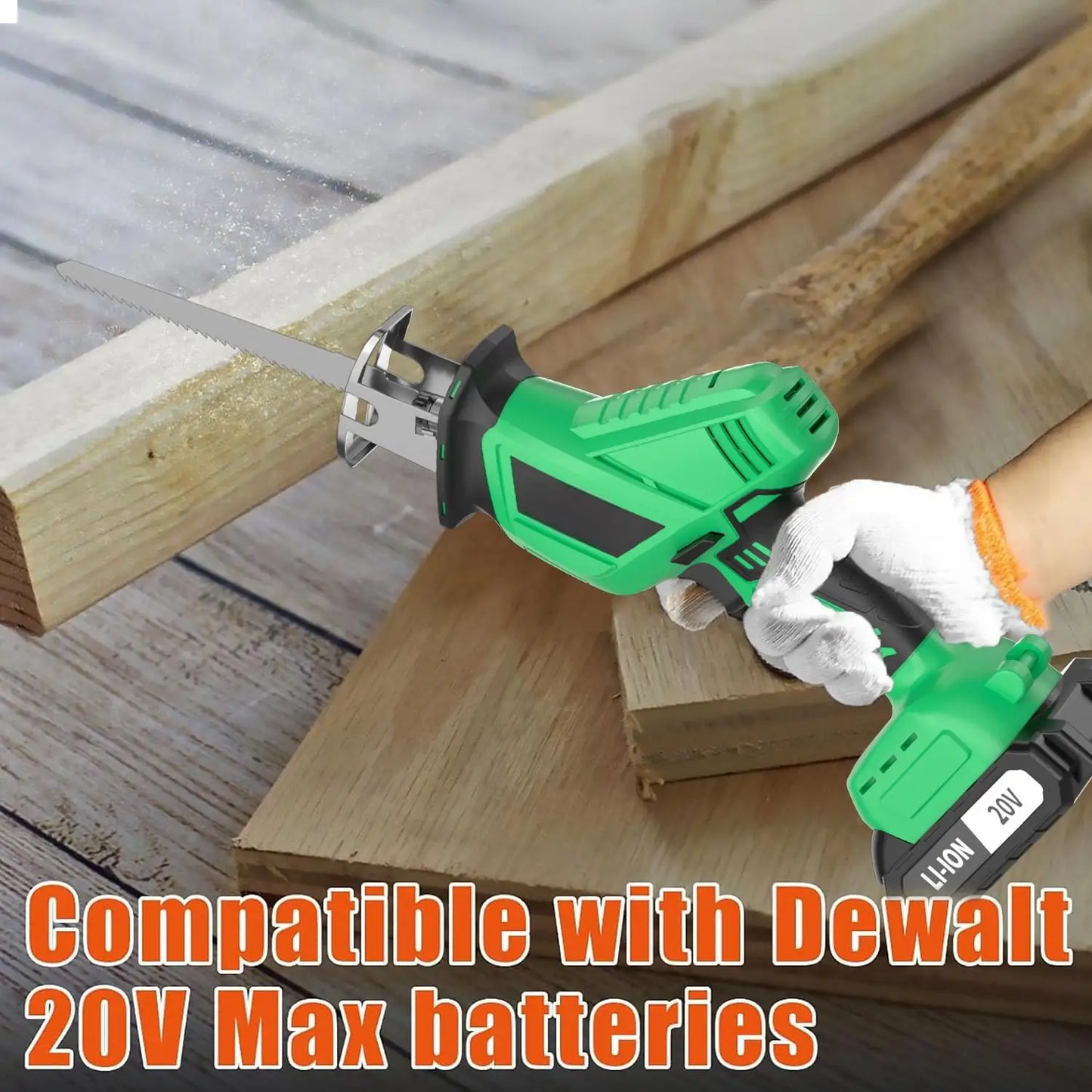 DIY Industrial Grade 20V Cordless Reciprocating Saw Electric Tool for Metal Wood PVC Plastic Materials