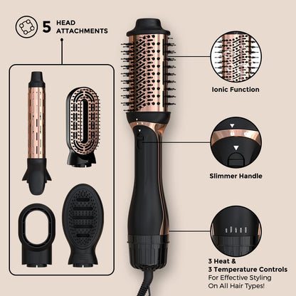 New Design Hot Air Brush 1200W 5 in 1 One Step Blow Dryer Comb Styler Electric Hair Dryer Volumizer Household & Hotel Use