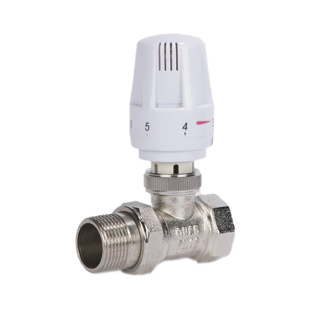 1/2" 3/4" 1" Brass Thermostatic Radiator Valve Straight Type Automatic Temperature Control Valve Floor Heating