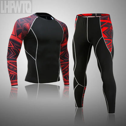 Men's Thermal Underwear Set MMA Tactics Leggings Solid Color Costume Compress Fitness Long Johns Men Winter Brands  Men