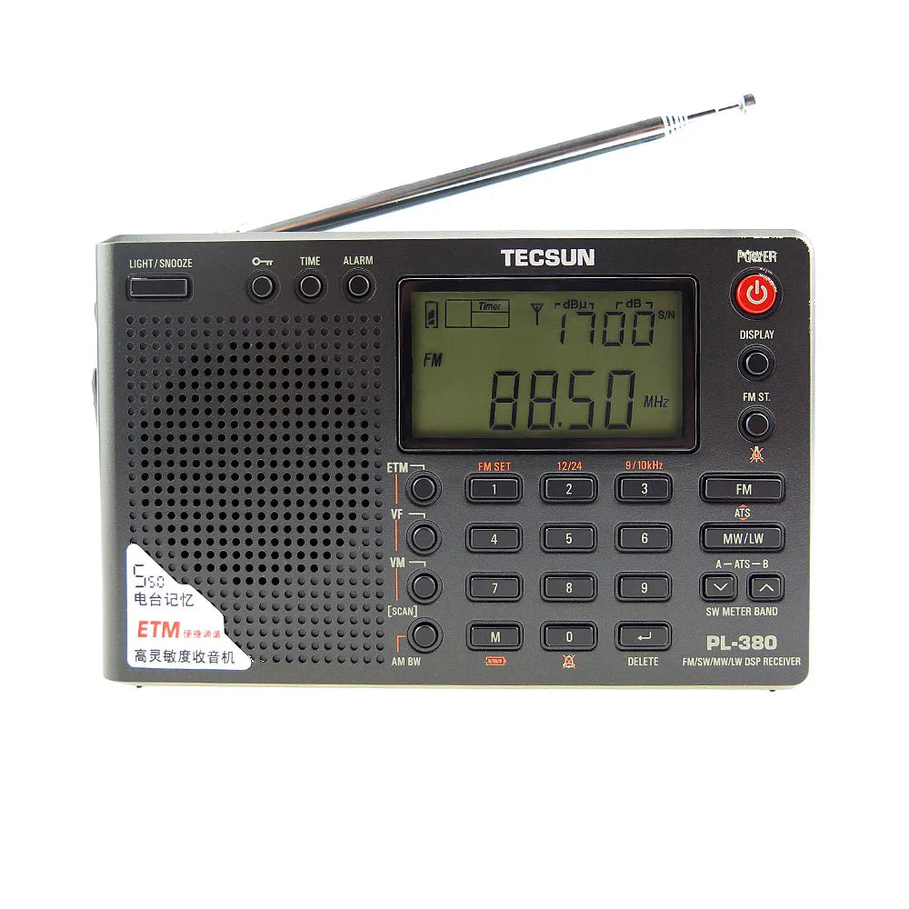 Tecsun PL-380 DSP professional Radio FM/LW/SW/MW Digital Portable Full Band Stereo Good Sound Quality Receiver PL380