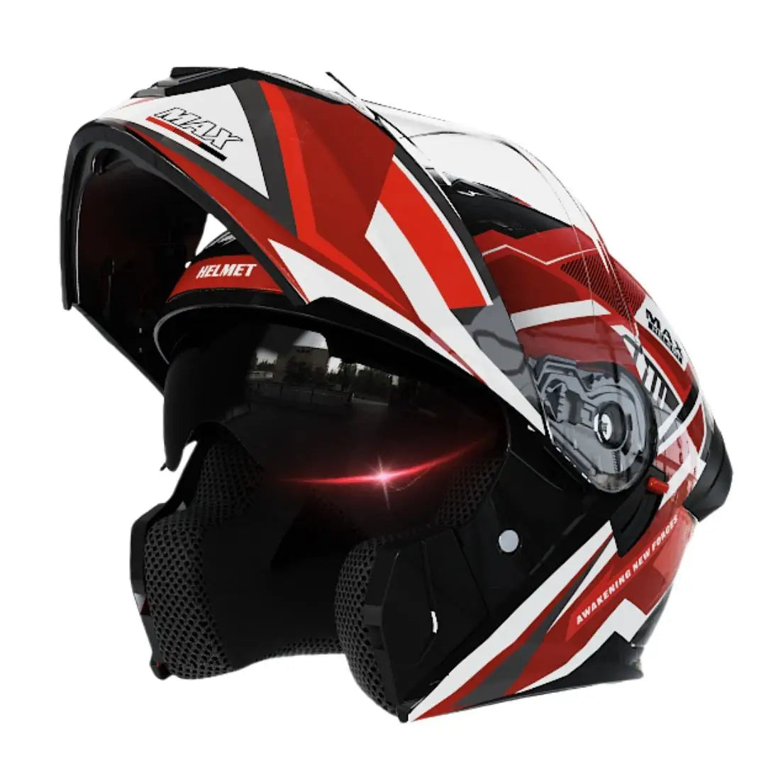 New ABS Modular Full Face Dual Visor Moto Helmet LED Tail Lights Dirt Bike Racing Casco for Men Women Motorcycles Helmets