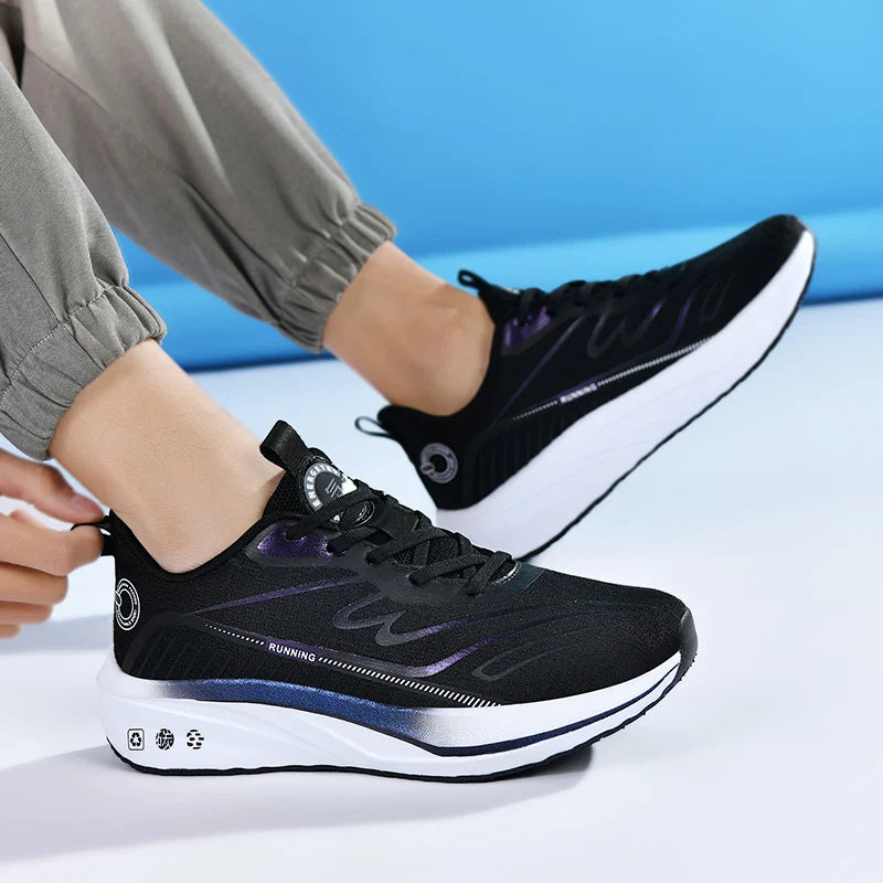 Premium Breathable Mesh Running Shoes Lightweight Carbon Fiber High-Traction Outsole US 13/ EU 47-48 Winter Anti-Slip Foam