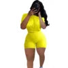 Good Quality COTTON Stretchy Solid Knitting Two Pieces Shorts Set Casual 2 Piece Women Outfit Plus Size Womens 2 Piece Outfit