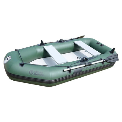 Solar Marine 3 Person 2.3 M Fishing Boat PVC Rowing Boats Air Mat Bottom Inflatable Pontoon Kayak Dinghies with Mount Bracket