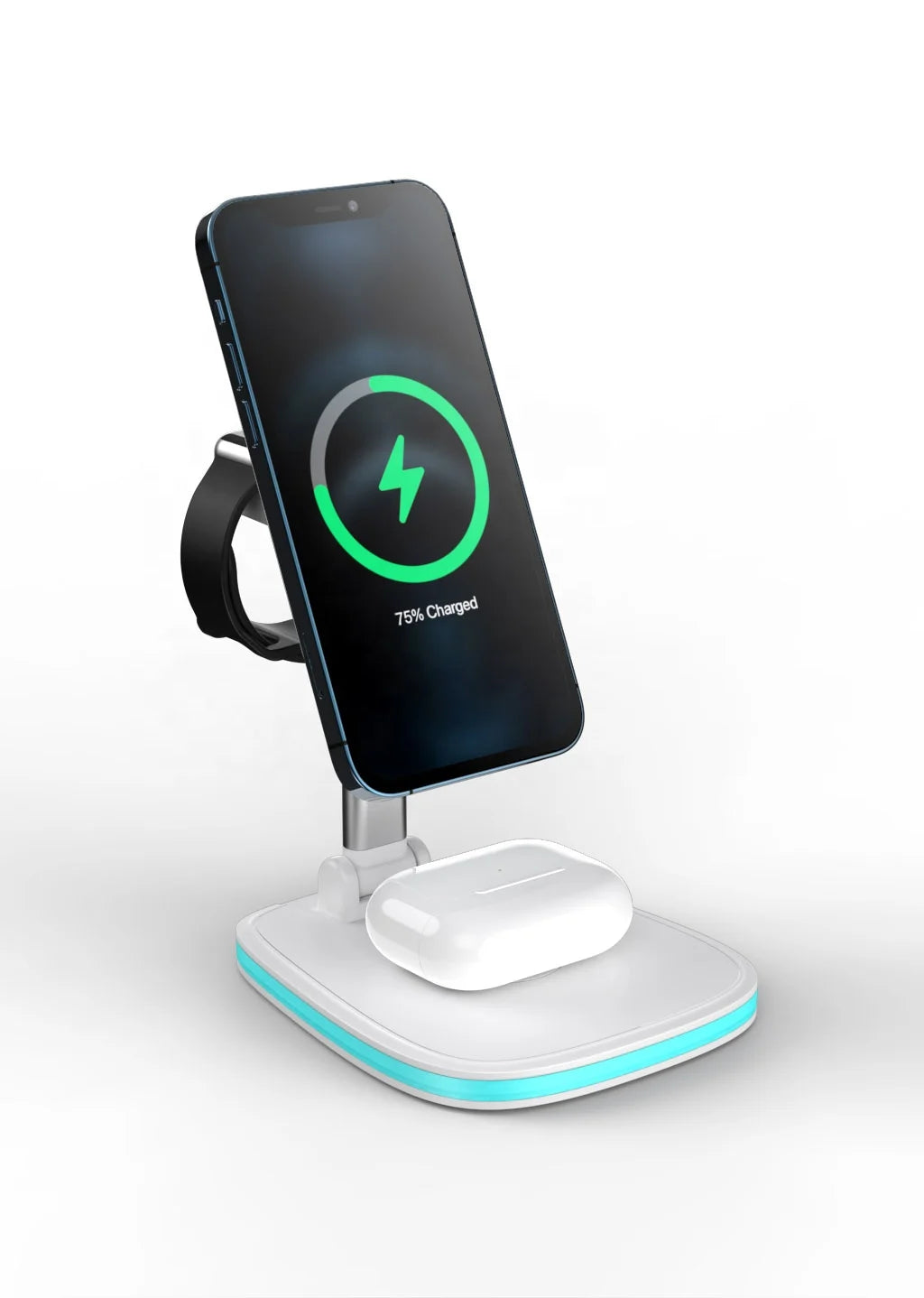 Portable Charger Magnetic Wireless 3 in 1 Charger Stand Fast Charging Cell Phone Holder Multi-function Wireless Charger