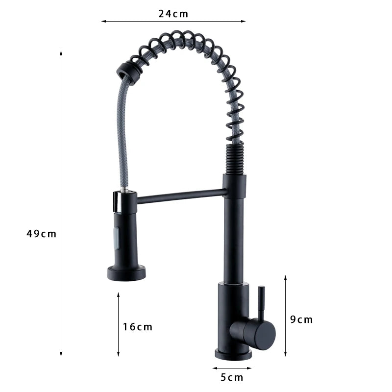 Modern Stainless Steel Single-Handle Kitchen Faucet Deck Mounted with Side Spray for Hotel Use