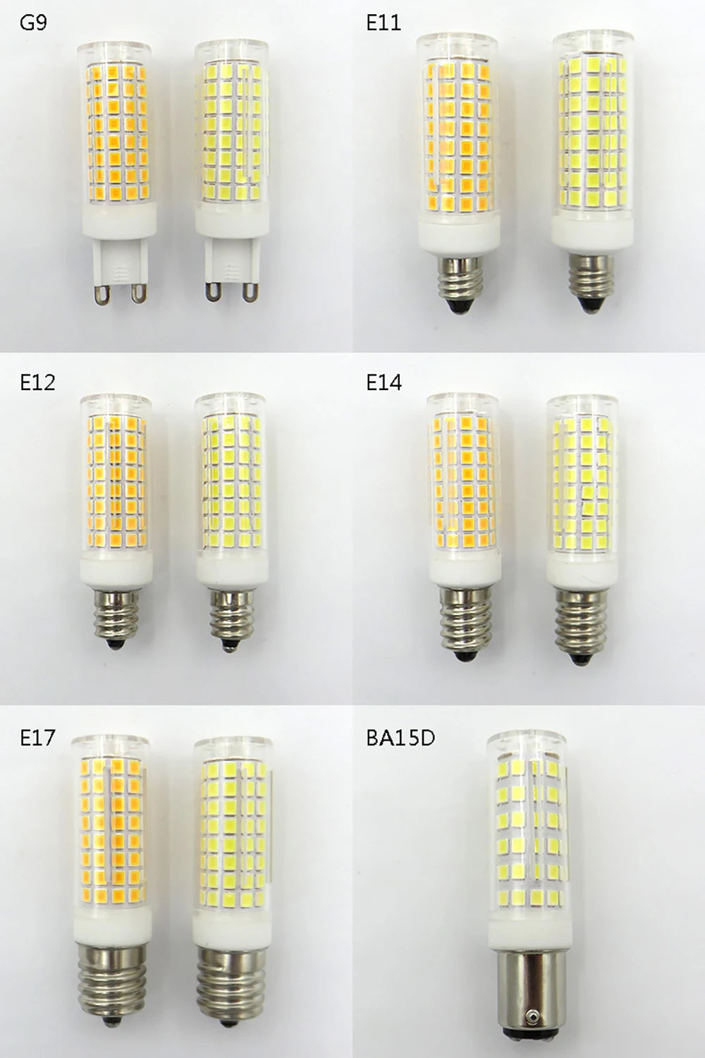 AC110V Brightness Bulb 102LEDs E11/E12/E14/E17 LED Lights Corn Bulbs 9W Replace 80W Halogen Lamp for Home House Lighting Bedroom