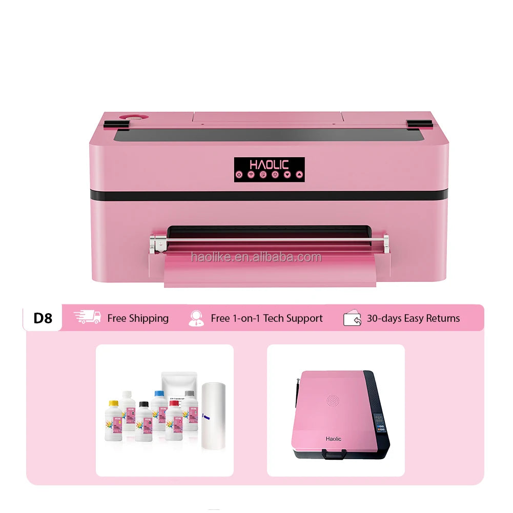 US Warehouse Haolic Mini DTF Printer XP600 30cm Impresora Roll-to-Roll DTF Printer Printing Machine for Small Business