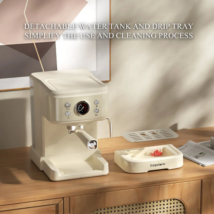 Commercial Semi-Automatic Electric Espresso Coffee Machine Brew System White Color 120V/220V Household Use Complete Accessories