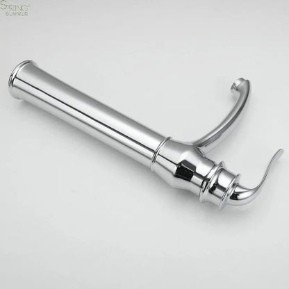 European Style Zinc Single Hole Single Handle Counter Top Metered Ceramic Valve Core Bathroom Tall Wash Basin Faucet