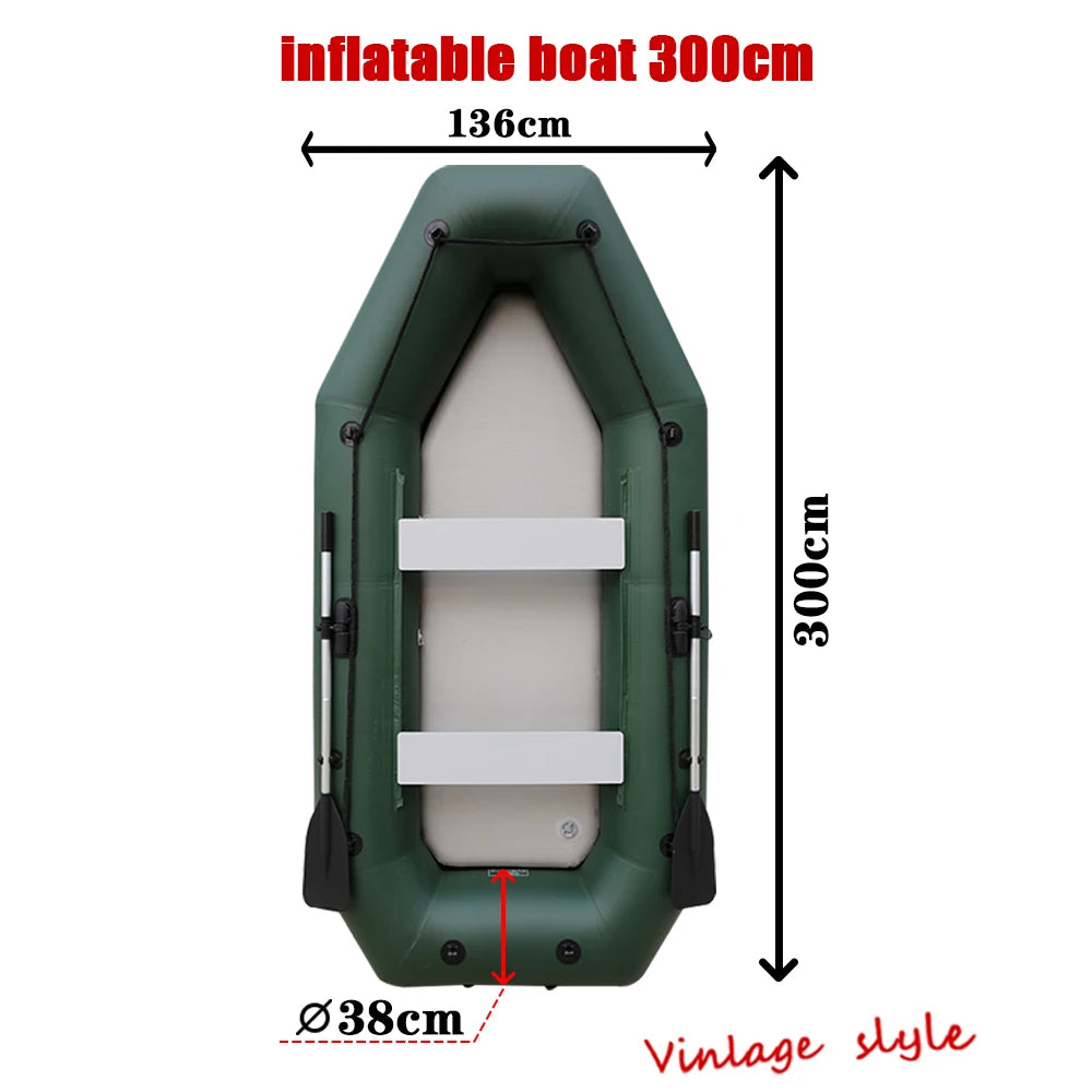 Solar Marine 5 Person 10 ft PVC Inflatable Kayak Fishing Boat 3 Air Chambers Glue Free Durable CE Certified for Surfing Sea Use