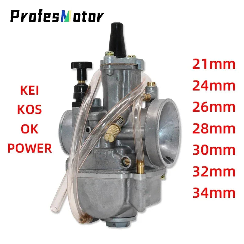 Koso OKO Motorcycle Universal Carburetor For PWK 21 24 26 28 30 32 34mm 2T 4T Carburador With Power Jet for Moto ATV Go Karts