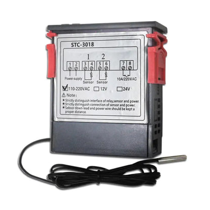 STC-3018 Digital LED Display Thermostat Temperature Controller, Dual Display, Heating/Cooling Thermoregulator  NTC Sensor Probe