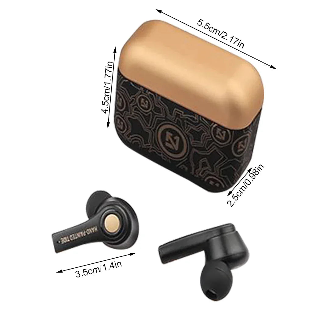 Wireless Headphones Mini Bass Earbuds Waterproof Graffiti Bluetooth-compatible 5 0 Sports Earphones  White