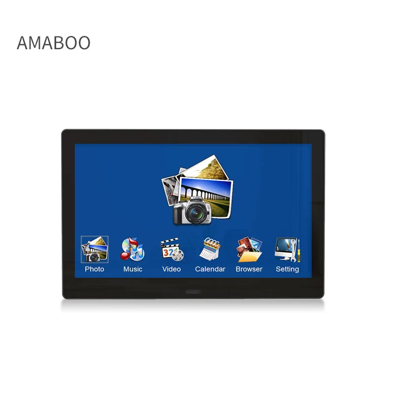 AMABOO 10.1 Inch WiFi Digital Photo Frame with LCD Screen Clock Video Playback Touchscreen