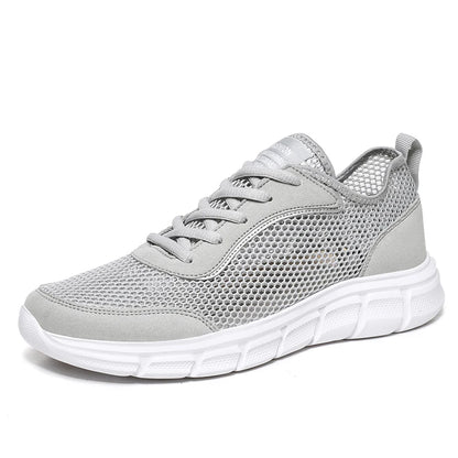Large Size Men's Fashion Sports Shoes Breathable Mesh Cloth Upper with Soft Running MD Sole Lace-Up for Spring Summer Walking