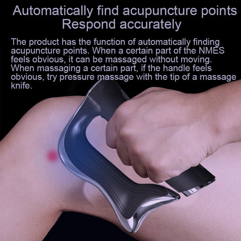 Rechargeable Handheld NMES Muscle Stimulator Full Body Massage Gun for Pain Relief With Ems Function