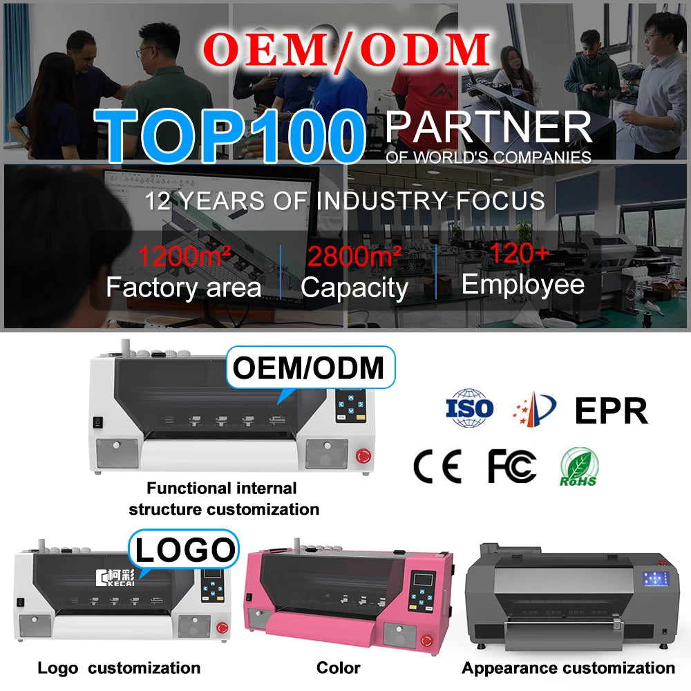 KECAI Dual Head Xp600 I1600 Dtf Inkjet Printing Pet Film Printer Machine A3 Dtf Printer for T-shirt