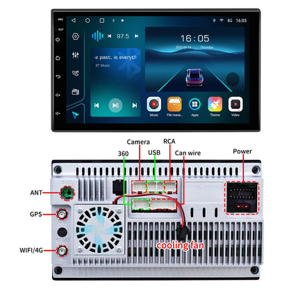 Krando Android 13.0  Universal 7 Inch TS18 Car Radio Screen Wireless Carplay Navigation GPS Wifi Multimedia Androiod Auto Stereo
