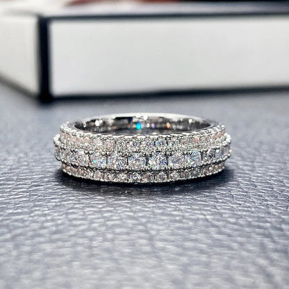 F1652 White Gold Diamond Ring Round Brilliant Cut D Color Women's Classic Engagement Ring