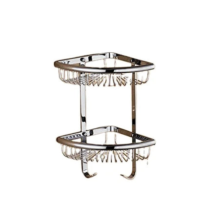 Beelee Wall Mounted Bathroom Shampoo and Shower Holder Corner Basket Bathroom Shelf Rack
