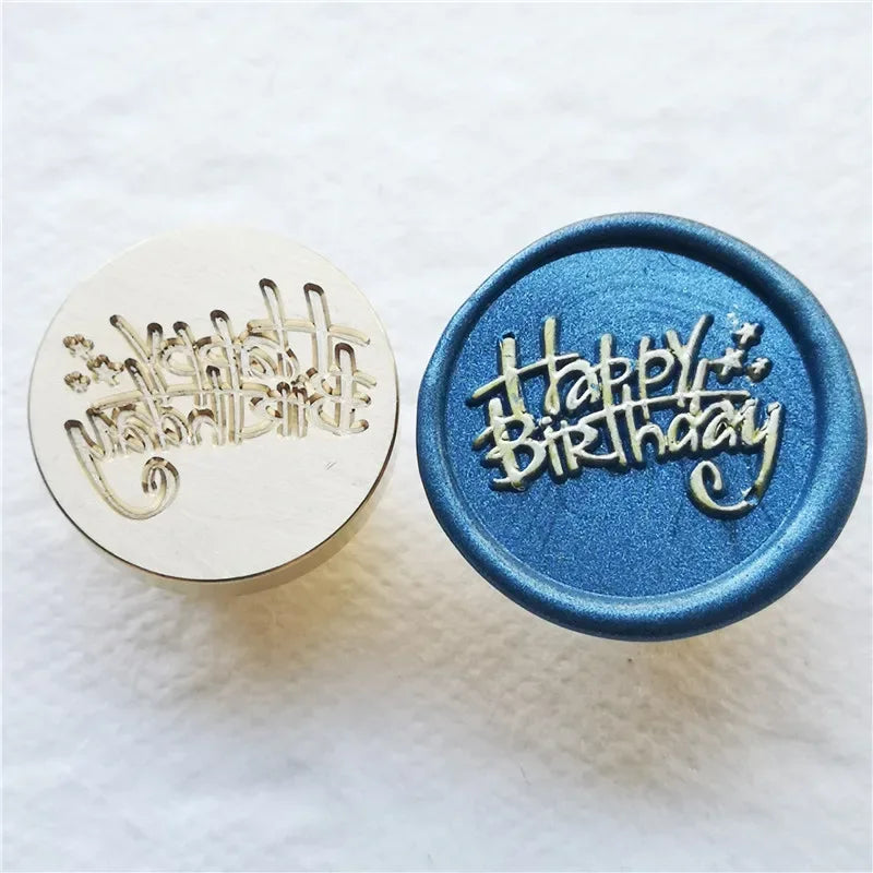 Greeting stamp with love thank you happy birthday christmas handmade Wax Seal Stamp Retro Antique Sealing Wax baby friend gifts