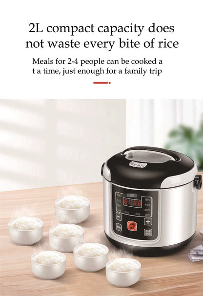12V 24V Electric Rice Cooker Car Truck Multicooker Timing Reservation Food Heating Cooking Steamer Soup Stew Pot Steamer Cooker