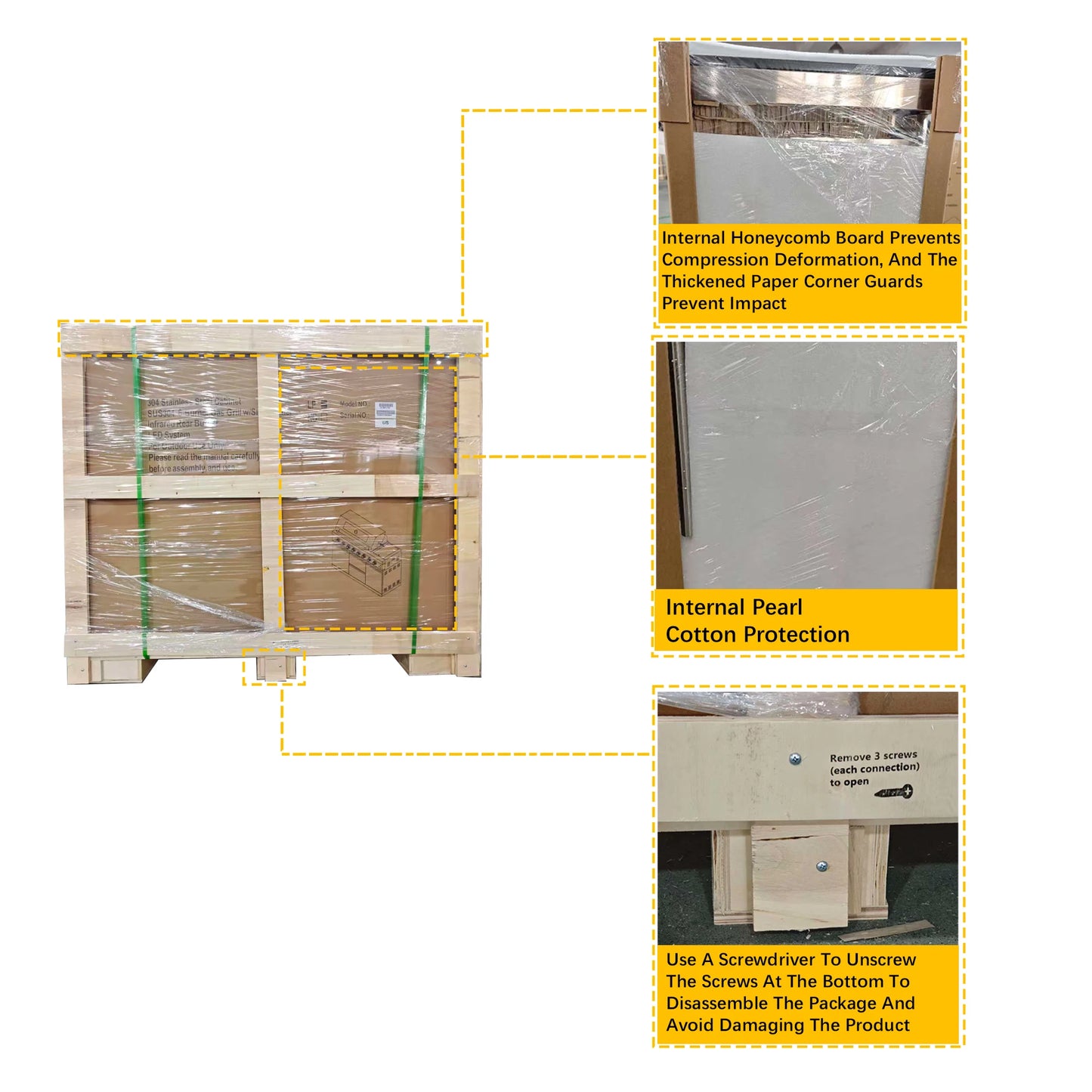 Stock in USA Warehouse 304 Stainless Steel Natural Propane Gas BBQ Grills Outdoor Kitchen Cabinets for Garden