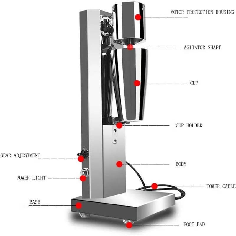 Single Head Commercial Stainless Steel Milk Shake Maker Mixer Electric Milkshake Machine for Milkshakes