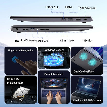 2024 New Laptop I7 Core 1165G7 11th 15.6 Computer Original Computadoras Portatil Laptops Netbook With Win 10 11