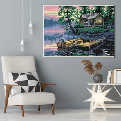 NKF Landscape Painting Embroidery Sets Arts Crafts and Sewing Cross Stitch Kits