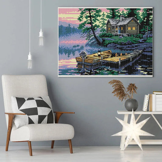 NKF Landscape Painting Embroidery Sets Arts Crafts and Sewing Cross Stitch Kits by PDG ibma