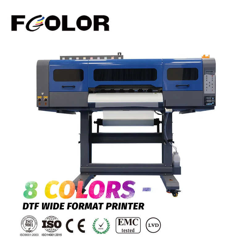 FCOLRO 8 Colors 60CM T-shirt Printing Machine Heat Transfer Larger DTF Printer with Three I3200 Print Heads