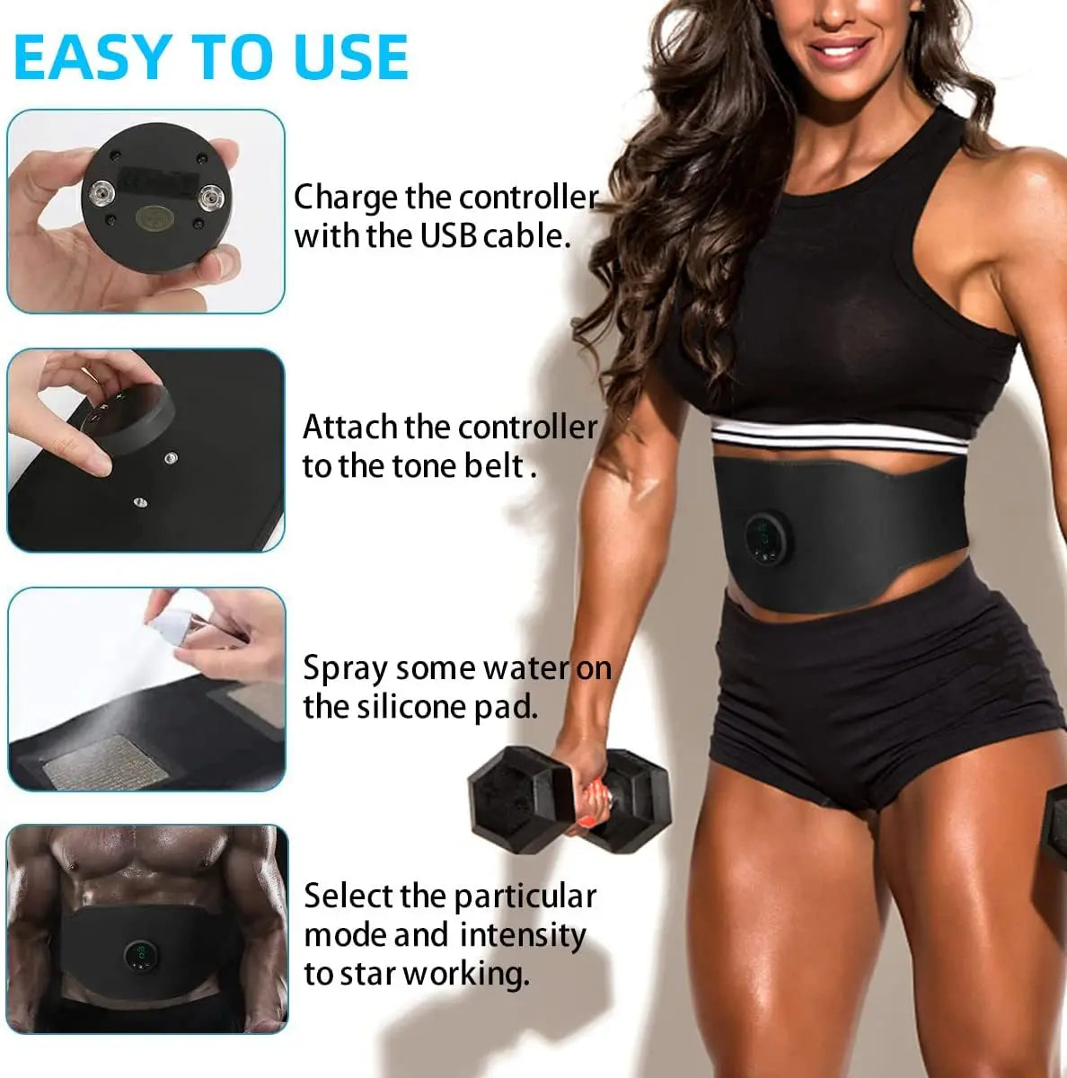 Toner Training Device Sports Fitness AB Workout Equipment Office Electronic Muscle EMS Stimulator Abs Abdominal Toning Belt