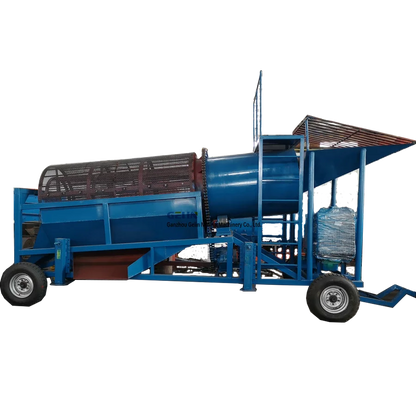 Popular Gold Separator Trommel Screen with Sluice Box Gold Mat and Water Pump
