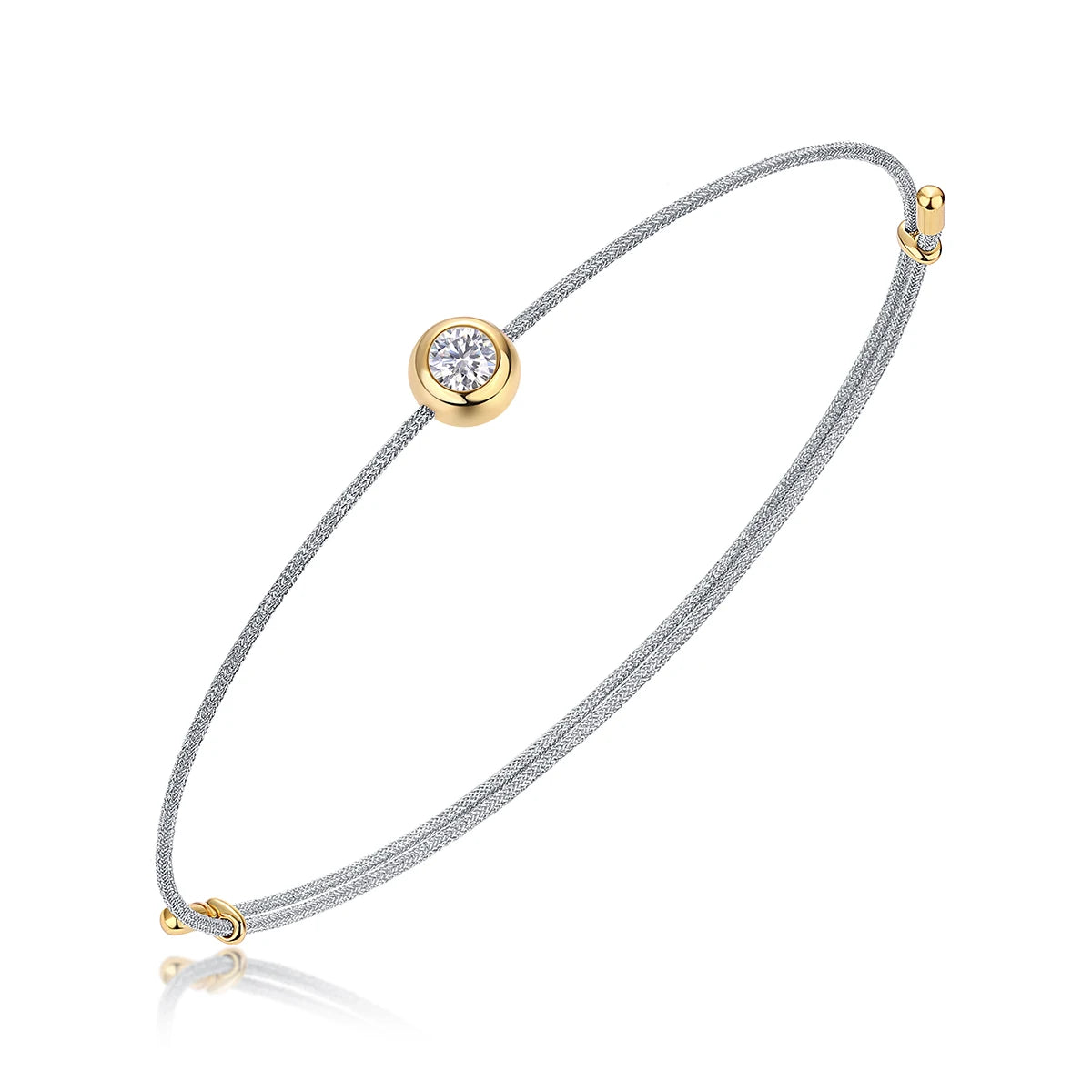 VVS1 Round Moissanite Gemstone Rope Bracelet Luxury Women Jewelry for Girls Pink Red Rope Moissanite Charm Bracelet