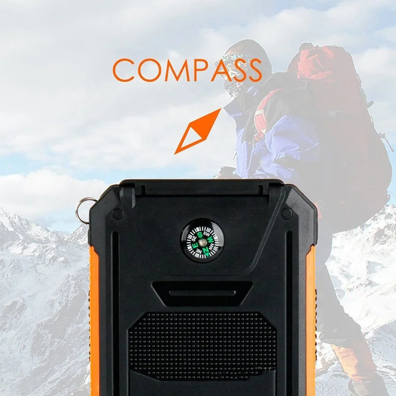 10000mah/20000mAh Fs-005 Waterproof Solar Panel Portable Power Bank Li-Polymer Battery Dual USB Cell Phone Charger