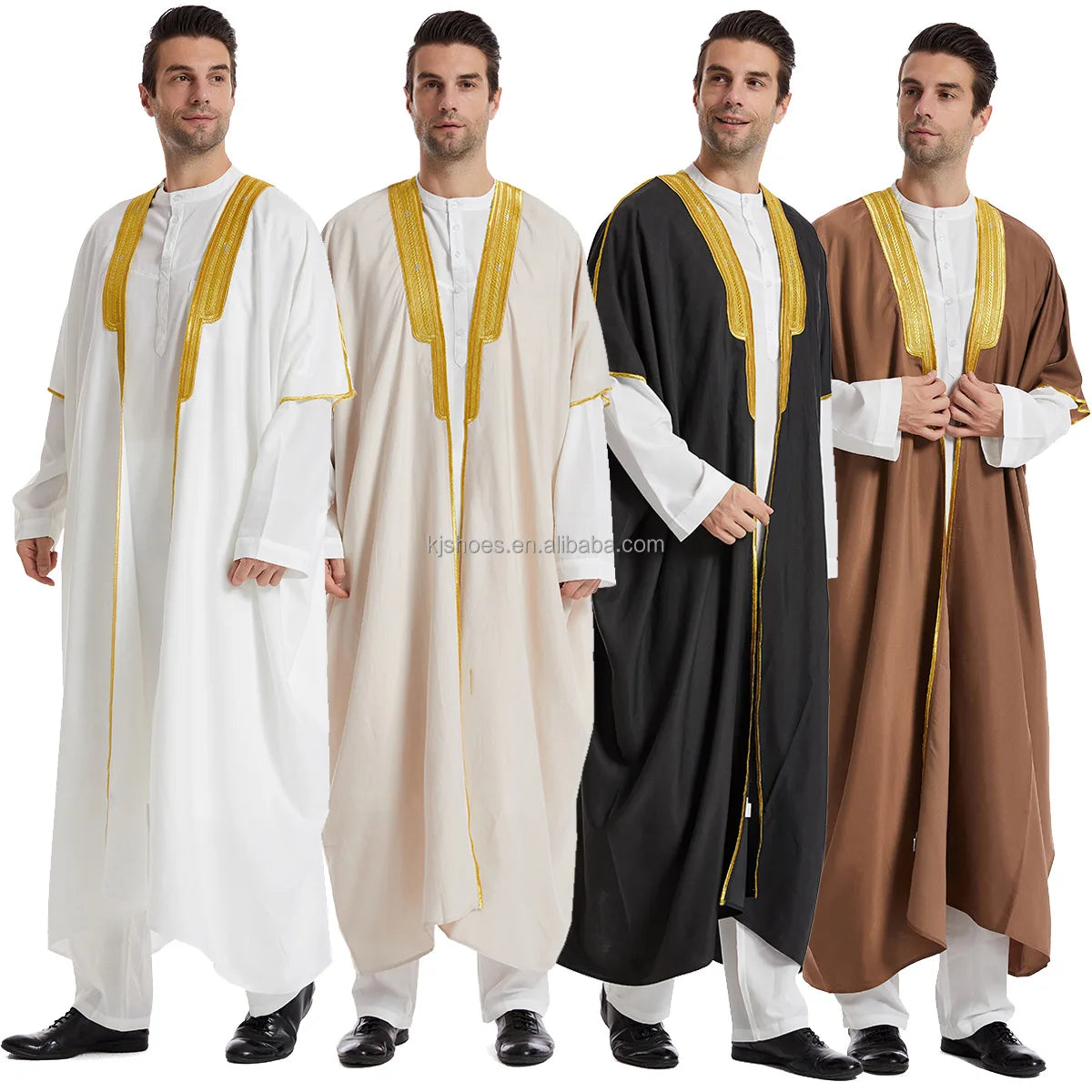 2027 NEW KJ Wholesale Fast Shipping Saudi Arabic Bisht for Men Breathable XXL Jubbah for Muslim Men Bisht Dress ODM for Winter