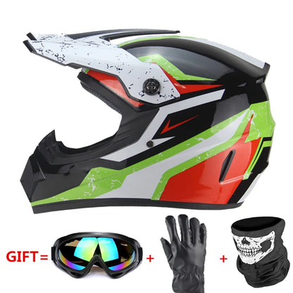 Professional Racing Casco Moto Off Road Helmet ATV Dirt Bike Downhill MTB DH Capacete Motocross Helmet With Mask Gloves Glasses