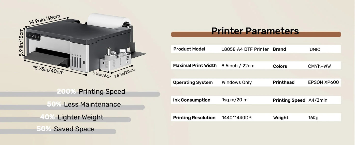 A3 DTF Printer T-Shirt Textile Printing Machine Heat PET Film DTF Printer A3 All in One DTF Printer A3