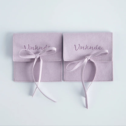 Wholesale 8*8cm Cream Luxury Microfiber Soft Packaging Bag Custom Unique Design with High Quality Logo for Jewelry Container