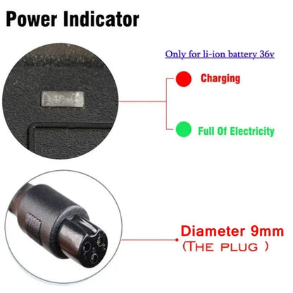 DC42V 2A Universal Lithium Battery Charger For 36V Hoverboard Self-Balancing Scooter 100-240V AC Power Adapter EU US