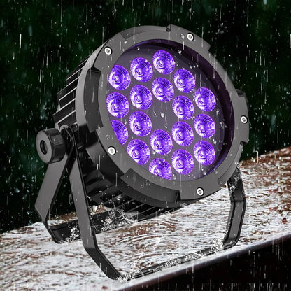 P65 Waterproof 18x10W RGBWA+UV 6In1 LED Par Light Outdoor Strobe Par Lights for DJ Night Club Disco Club Party Wedding