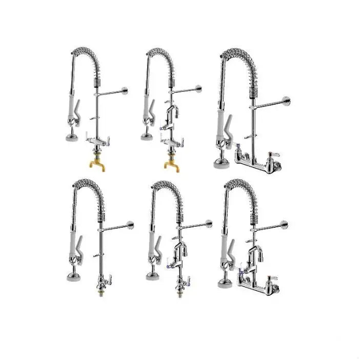 Sunmax Commercial Kitchen Faucet Long Spout Pull-Down Stainless Steel Restaurant Pre-Rinse Sense Faucet for Hotels Restaurants